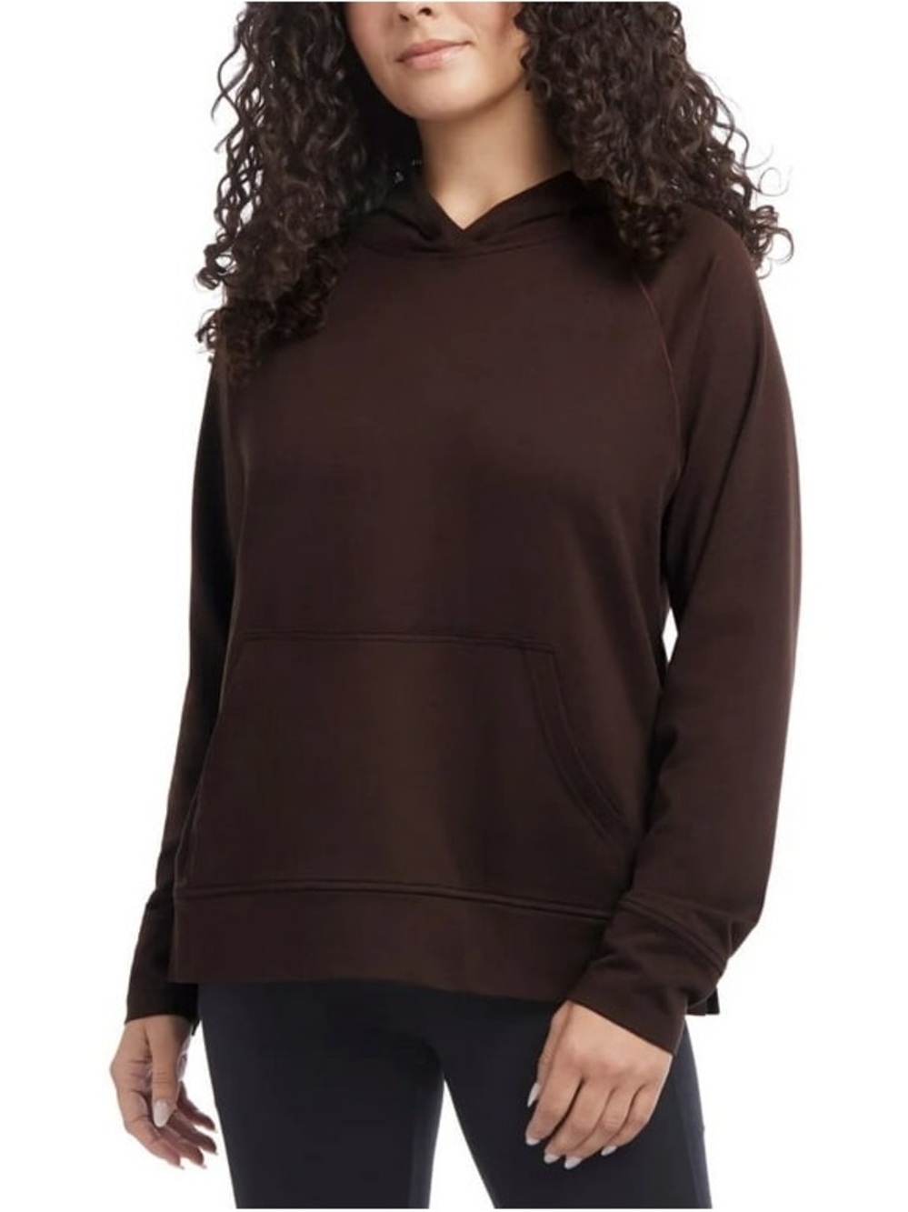 Danskin Women's Long Sleeve Melange Hoodie Pullover with Kangaroo Pocket